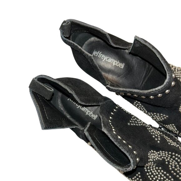 Jeffrey Campbell NEW black studded ankle cowboy boots NEW 8 1/2 - Picture 5 of 6